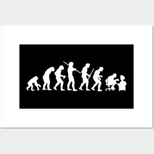 Evolution Of Man To Computer Gamer Posters and Art